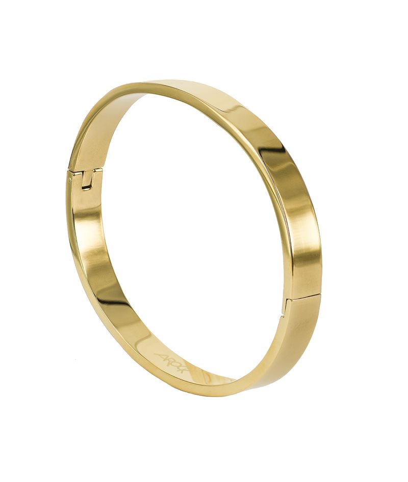 WALTER Wide Armring Blankt Guld 